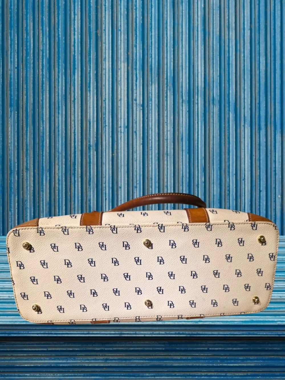 Dooney & Bourke Signature DB Monogram Satchel Tote & Matching Glass Case